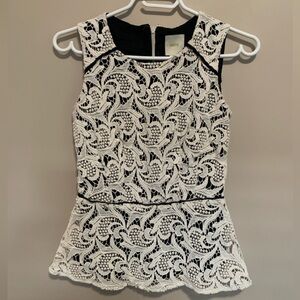 Anthropologie Maeve Crochet Peplum Top, size 0